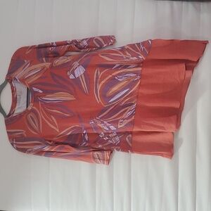 LOGO Layers by Lori Goldstein Printed Knit Tank with Angled Hem NWOT